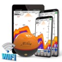 Sonar WiFi para peixes Erchang F68 alcance sem fios de 40 m deteção 0,8–60 m 125/330 kHz sonda de pesca laranja para lago e mar 3