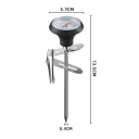 Sonda de temperatura de acero inoxidable para café 0–100 °C con escala circular y clip Longitud 13,5 cm Diámetro de la sonda 4 mm Medición precisa 2