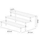 Soporte acrílico transparente de 3 niveles 39,5 x 20,7 x 15 cm Estante de varias alturas para exhibir productos Perfumes Cosméticos Figuras 2