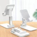 Soporte ajustable para teléfono móvil de escritorio con cabezal giratorio Base antideslizante Diseño plegable para uso en el escritorio y en el hogar 3