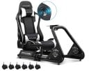 Soporte con asiento para volante de juego ajustable 130×55×107 cm con altavoces y estante para pedales para simuladores de carreras 2