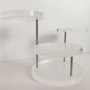 Soporte de acrílico para joyas de 3 niveles organizador de mesa para pulseras y anillos soportes redondos acrílico soporte de varias capas para almacenamiento de joyas 4