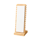 Soporte de bambú para collares con ranuras marco giratorio 27,3 × 10 × 9,5 cm organizador de escritorio para exhibir collares 6