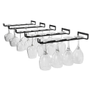 Soporte de pared de metal para copas de vino 30 x 10 x 4.7 cm soporte negro colgante para copas en la cocina y el bar 2