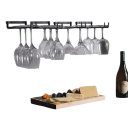 Soporte de pared de metal para copas de vino 30 x 10 x 4.7 cm soporte negro colgante para copas en la cocina y el bar 3