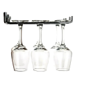 Soporte de pared de metal para copas de vino 30 x 10 x 4.7 cm soporte negro colgante para copas en la cocina y el bar 7