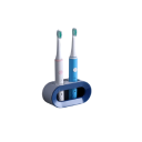 Soporte de pared para 2 cepillos de dientes 12,5 x 5,5 cm Organizador de baño autoadhesivo con orificios de drenaje Soporte ovalado de plástico sin taladrar 7