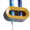 Soporte de pared para 2 cepillos de dientes 12,5 x 5,5 cm Organizador de baño autoadhesivo con orificios de drenaje Soporte ovalado 4