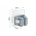 Soporte de pared para mop 6 x 6 x 4,5 cm Soporte adhesivo para mop y escoba ABS Soporte para utensilios de limpieza Organizador de pared 4
