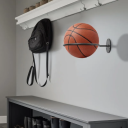 Soporte de pared para pelotas doméstico 23,5 x 18,5 x 6,5 cm Soporte de hierro para balones de baloncesto y fútbol Juego de montaje con 3 tornillos 2