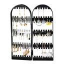 Soporte de plástico para pendientes y joyas Doble organizador plegable 28 × 10 cm soporte de almacenamiento para pendientes, collares y pequeñas joyas 1