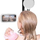 Soporte de teléfono para baño, impermeable, de pared, ajustable, adhesivo, para ducha, protección táctil para teléfono móvil 3