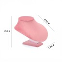 Soporte de terciopelo para collar 20 × 18 × 15 cm soporte de terciopelo rosa soporte de joyería soporte de presentación para cadenas 2