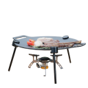 Soporte de trípode para barbacoa Camping Cadena 50 cm Varillas 21,5 cm y 13 cm Acero inoxidable Aleación de aluminio Soporte colgante para caldereta y barbacoa 3