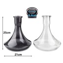 Soporte de vidrio para pipa de agua Recambio de vaso de vidrio 21 x 25 x 4,4 cm Vidrio transparente Para accesorios de shisha y hookah 5