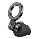 Soporte magnético para móvil en coche Compatible con MagSafe Giratorio a 360 grados Aleación de zinc y silicona Negro Para el salpicadero 1