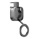 Soporte magnético para teléfono Compatible con MagSafe Giratorio a 360 grados Telescópico Metálico Gris oscuro Para coche, tren y viajes 3