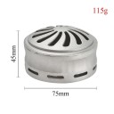 Soporte para carbón para pipa de agua, cuenco metálico resistente al viento con filtro y control de calor 75 x 45 mm plateado para crear humo denso 2