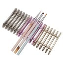 Soporte para pinceles de uñas 7,7 x 5 x 2,1 cm 5 compartimentos Soporte de plástico para pinceles y bolígrafos con impresión metálica 2
