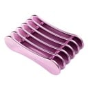 Soporte para pinceles de uñas 7,7 x 5 x 2,1 cm 5 compartimentos Soporte de plástico para pinceles y bolígrafos con impresión metálica 6