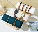 Soporte para pulseras y relojes T-bar 19,5 × 8,5 × 5 cm soporte de madera con almohadilla de terciopelo para exhibición de pulseras de relojes 9