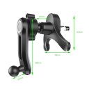 Soporte para teléfono con cabezal esférico de 17 mm y clip para ventilación de coche, compatible con soportes magnéticos y de bola para navegación 2