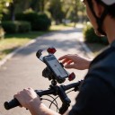 Soporte para teléfono en bicicleta con cierre automático Giratorio 360° Para teléfonos de 4,7 a 7 pulgadas Manillares de 18 a 30 mm Plástico 4