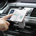 Soporte para teléfono en coche para ranura de CD Universal Mandíbulas extensibles Giratorio en vertical y horizontal Plateado y negro Para navegación 4