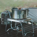 Soporte plegable de acero inoxidable para ollas, ideal para cocinar al aire libre, estufa portátil, construcción estable, ideal para acampar y hacer 4