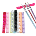 Soporte portátil para pinceles 1 x 8 cm 5 rejillas Mini soporte de cristal para mini pinceles de uñas organizador de arte de uñas 4