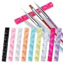 Soporte portátil para pinceles 1 x 8 cm 5 rejillas Mini soporte de cristal para mini pinceles de uñas organizador de arte de uñas 1