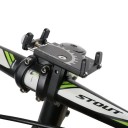 Soporte universal de metal para teléfono en bicicleta y motocicleta con tornillo de bloqueo, soporte de aluminio giratorio 360° para manillar con kit de montaje 2