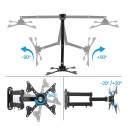 Soporte universal de pared para TV o monitor de 14-32 pulgadas, ajustable, giratorio, móvil, compatible con pantallas planas para instalación flexible 4