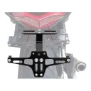 Soporte universal para matrícula de moto con intermitentes y luz LED para matrícula Ajustable de aluminio CNC Negro Eliminador de guardabarros 2
