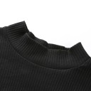 Sort crop top med mesh til kvinder 3