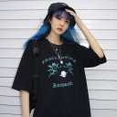 Sort dame-t-shirt med englemotiv 2