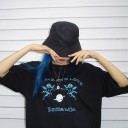 Sort dame-t-shirt med englemotiv 3