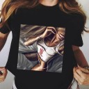 Sort dame-T-shirt med print A1195 7