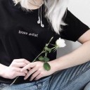 Sort dame-T-shirt med print 1