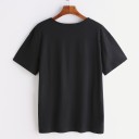 Sort dame-T-shirt med sjovt print 3
