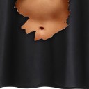Sort dame-T-shirt med sjovt print 4