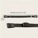 Sort elastisk bælte uden spænde 60-95 cm Usynligt bælte til bukser Justerbart fladt bælte til kvinder og mænd Behageligt at have på 3