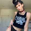 Sort gotisk crop top til kvinder 3