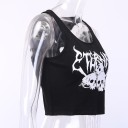 Sort gotisk crop top til kvinder 4