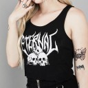 Sort gotisk crop top til kvinder 5