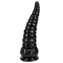 Sort gummi anal massage dildo med tentakleformet sugekop, størrelse L, 23 x 7,3 cm, vandtæt, nem at rengøre, diskret emballage 1