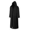 Sort hættekappe Halloween-kappe til voksne Sort kappe Cosplay-troldmandskostume 3