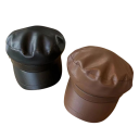 Sort ottekantet hat af polyester Retro britisk journalist hat med skygge Unisex elegant efterårs- og vintermode hat i vintage stil 4