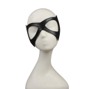 Sort PU læder øjenmaske til maskerade Cosplay elegant halvmaske til øjne Karnevalsmaske til fest Stilfuldt kostume tilbehør 2