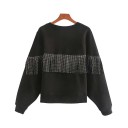 Sort sweatshirt med rhinsten til kvinder 1
